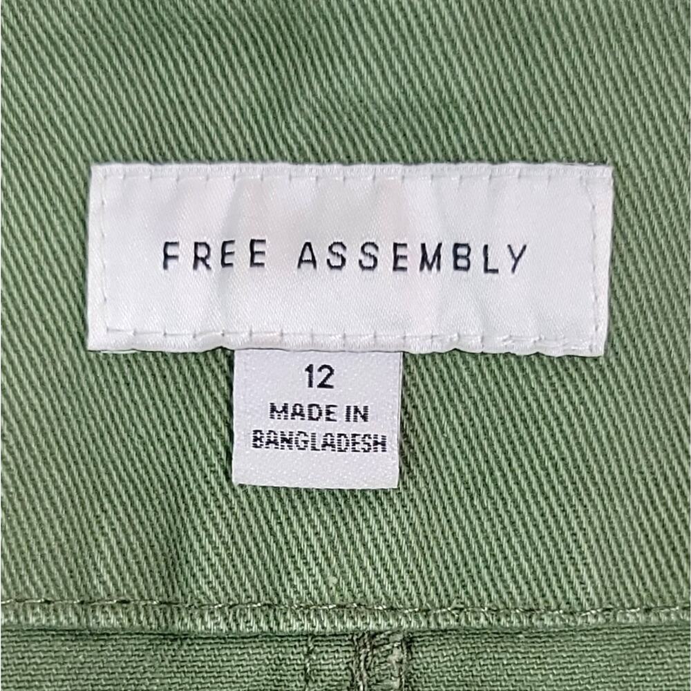 FREE ASSEMBLY Flared Skirt with Yoke Military Green w/Pockets Womens Size: 12 - Picture 11 of 15